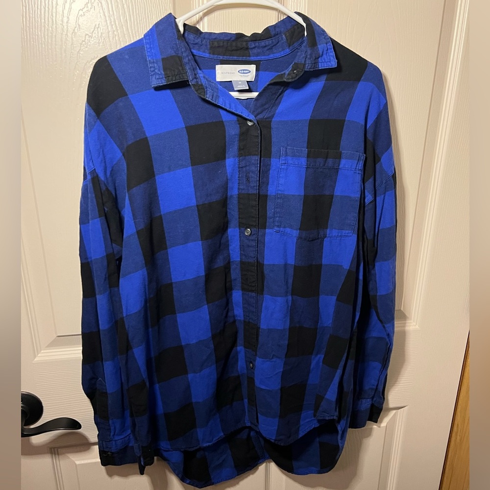 Blue plaid button up